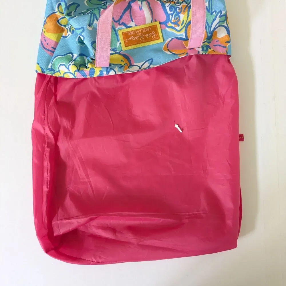 Lilly Pulitzer x Estee Lauder Bright Floral Print Tote Bag Carryall Beach